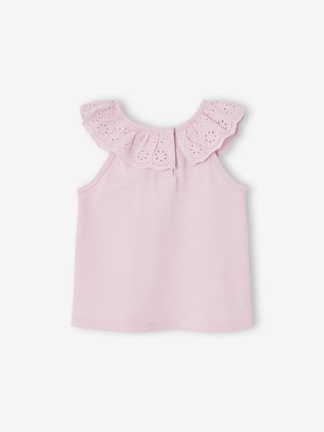 T-shirt sans manches à volant en broderie anglaise bébé lilas 