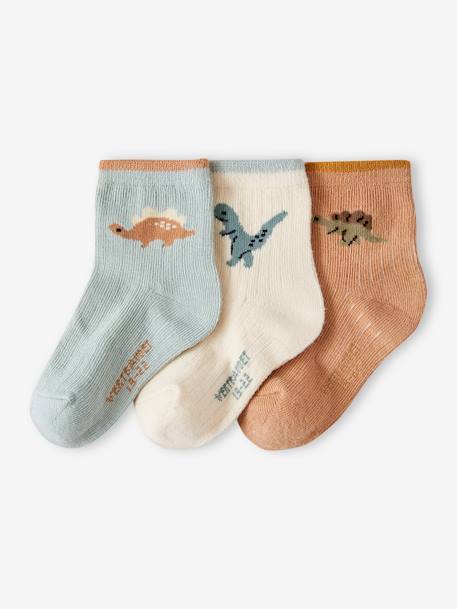 3er-Pack Jungen Baby Socken mit Dinos Oeko-Tex aqua 