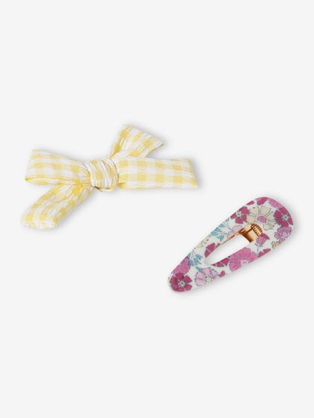 Lot de 2 barrettes fille coeurs rose 