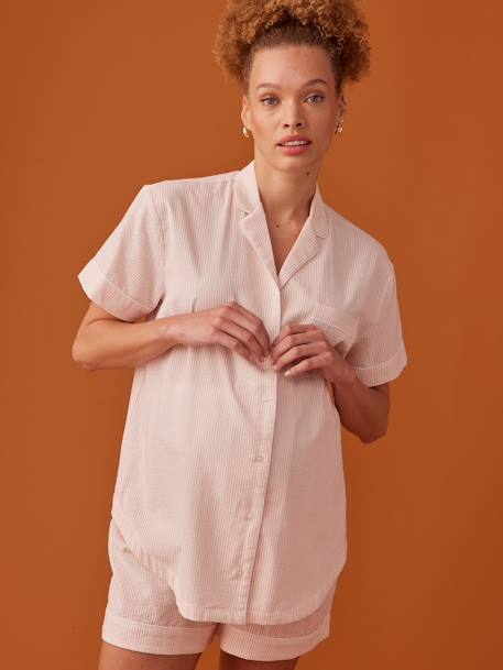 Sommer-Schlafanzug für Schwangerschaft & Stillzeit ENVIE DE FRAISE pudrig rosa 