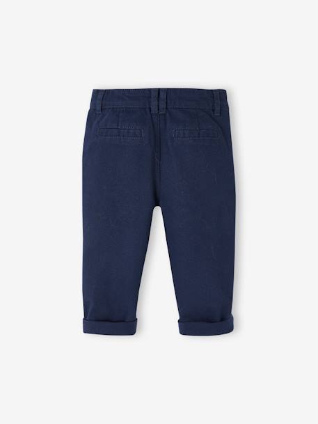 Pantalon à bretelles amovibles bébé marine 