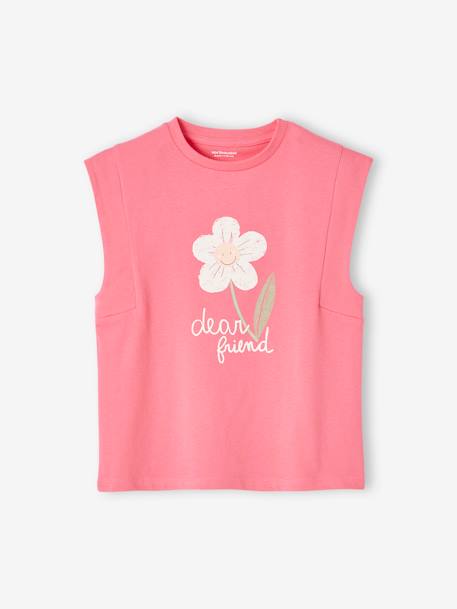 Mädchen T-Shirt, Paradiesvogel bonbon rosa+ecru 