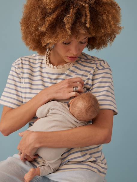 T-Shirt für Schwangerschaft & Stillzeit ENVIE DE FRAISE, Bio-Baumwolle himmelblau 