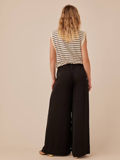 Pantalon fluide grossesse style palazzo ENVIE DE FRAISE noir+sable 