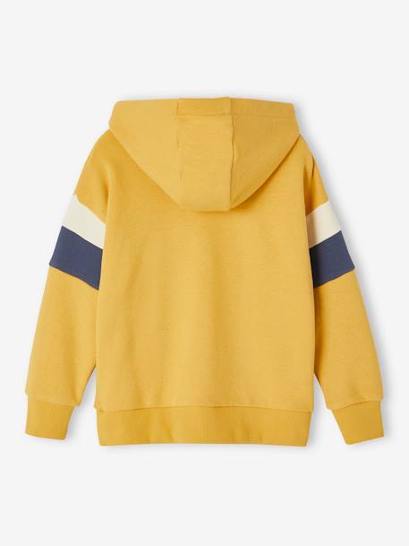 Jungen Kapuzensweatshirt mit Colorblock-Ärmeln Oeko-Tex mauve+ocker 