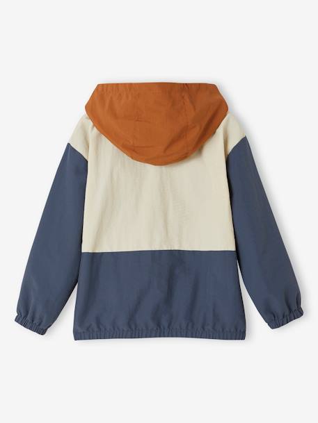 Jungen Anorak, Colorblock-Style blau+wasserblau 