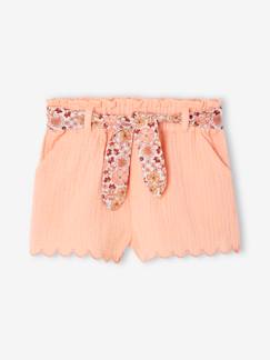 Baby-Shorts-Baby Musselin-Shorts mit Blumengürtel