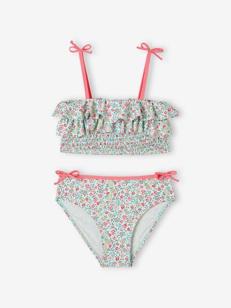 Mädchen Bikini mit Blumen Oeko-Tex aqua 