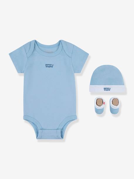 Baby-Set: Body, Mütze & Schühchen BATWING Levi's hellrosa+himmelblau 