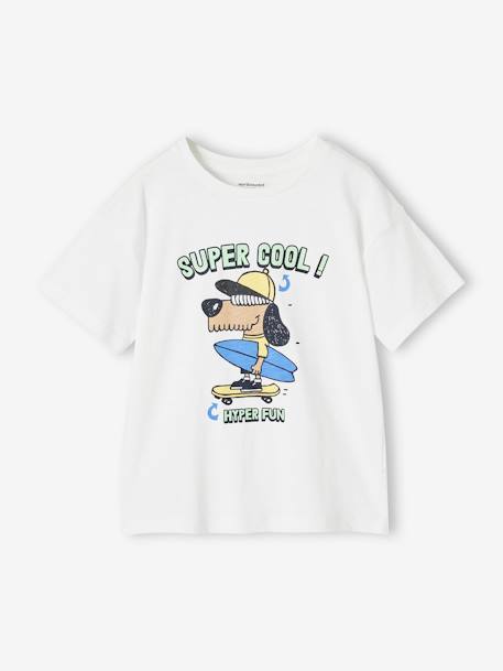 Jungen T-Shirt mit Recycling-Baumwolle azurblau+türkis+weiß 
