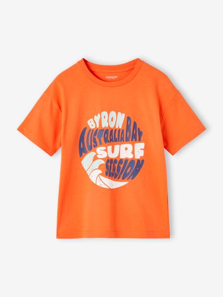 Jungen T-Shirt mit Urlaubsmotiv mandarine+tinte+türkis 