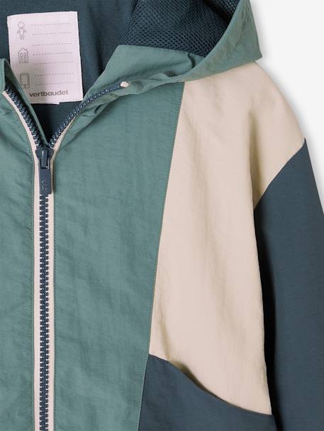 Jungen Anorak, Colorblock-Style blau+wasserblau 