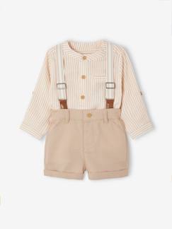 Baby-Festliches Baby-Set: Hemd, Shorts & Hosenträger