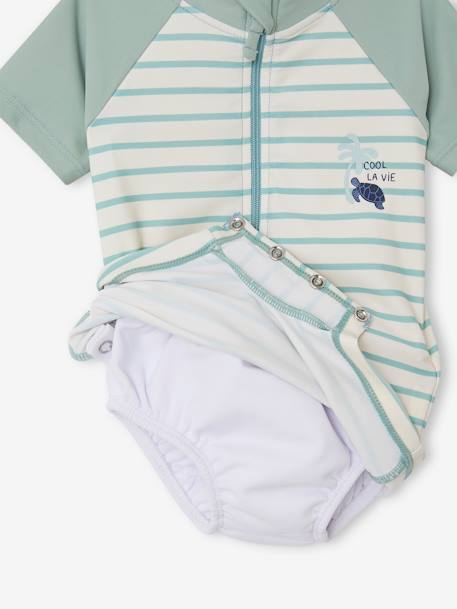 Jungen Baby UV-Strandoverall salbeigrün 
