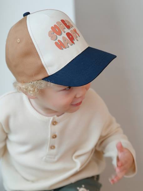 Casquette 'Super Happy' bébé garçon écru 