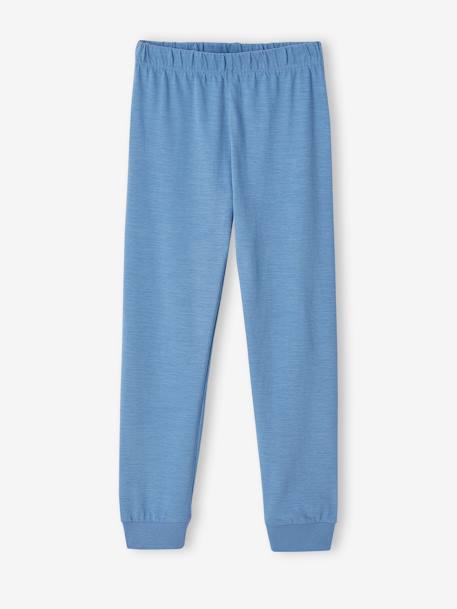 Pyjama garçon en maille flammée bleu jean 