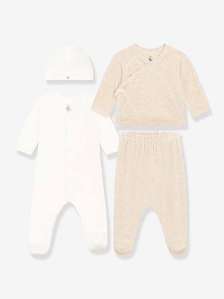 4-teiliges Baby-Set PETIT BATEAU grau meliert 