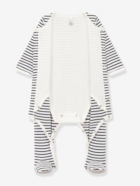 Baby 2-in-1-Strampler mit Body PETIT BATEAU marine 