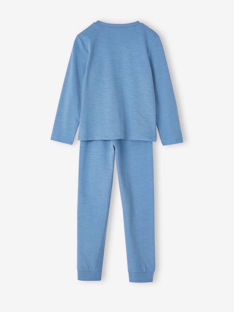 Pyjama garçon en maille flammée bleu jean 