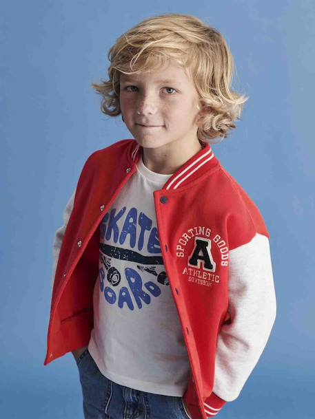 Jungen Sweatjacke Oeko-Tex blau+rot 