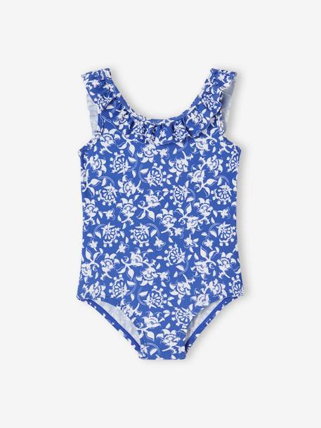 Maillot de bain 1 pièce fleuri bébé collection Team famille bleu imprimé 