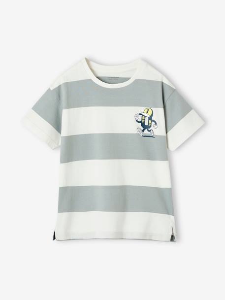 Jungen Sport-Shirt mit Streifen Oeko-Tex wasserblau 
