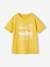 Tee-shirt motif vintage garçon manches courtes roulottées jaune 