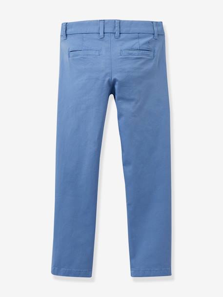 Leichte Jungen Chinohose CYRILLUS azurblau+indigo-blau 