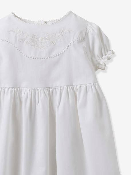 Robe brodée bébé collection fêtes et mariages CYRILLUS blanc 