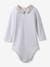 Baby Body mit Kragen CYRILLUS, Bio-Baumwolle beige gestreift 