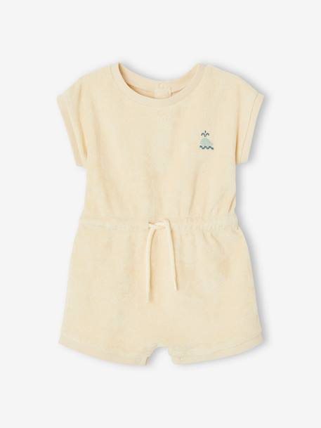 Baby Sommer-Overall aus Frottee Oeko-Tex wollweiß 