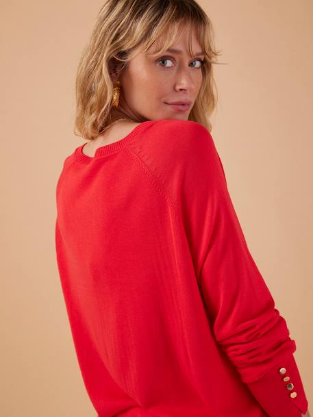 Umstands-Pullover aus Feinstrick ENVIE DE FRAISE grenadine+weiss 