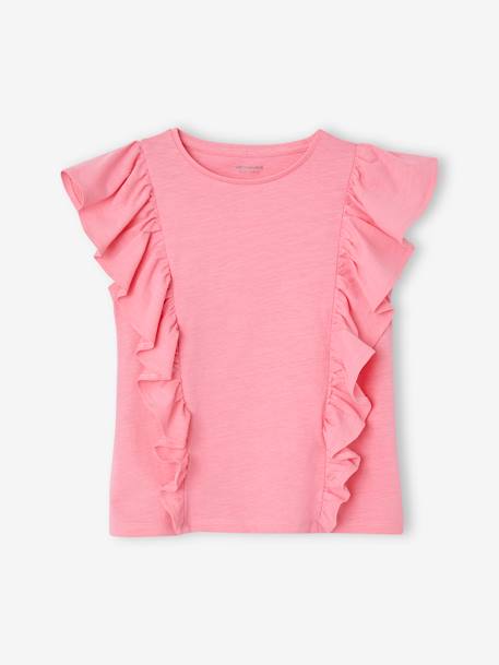 Ensemble tee-shirt et short fille rose+rose pâle+vert d'eau 