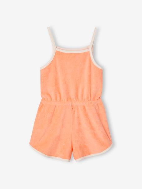 Kurzer Mädchen Jumpsuit aus Frottee pfirsich 