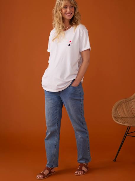 T-Shirt für die Schwangerschaft ENVIE DE FRAISE mit Bio-Baumwolle weiß 