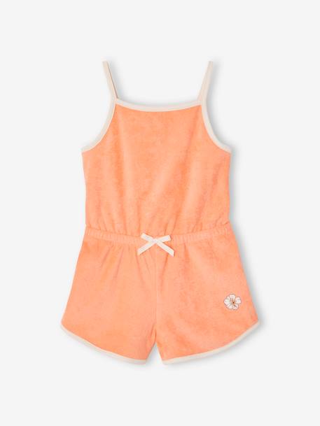 Kurzer Mädchen Jumpsuit aus Frottee pfirsich 