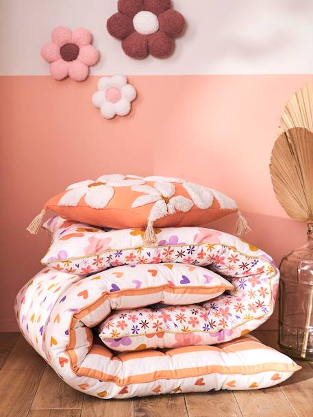 Kinderzimmer Kissen MARGERITEN mit Pompons mehrfarbig 