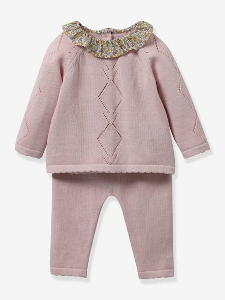 Baby-Set: Pullover & Hose aus Strick CYRILLUS gelb 