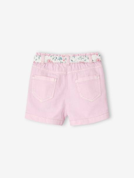 Mädchen Baby Paperbag-Shorts mit Gürtel lila 