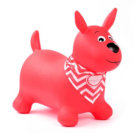 Mon chien sauteur LUDI bleu ciel+ROSE CLAIR UNI+rouge 