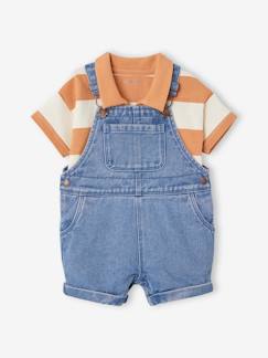 Baby-Baby-Set: Latzshorts & Poloshirt
