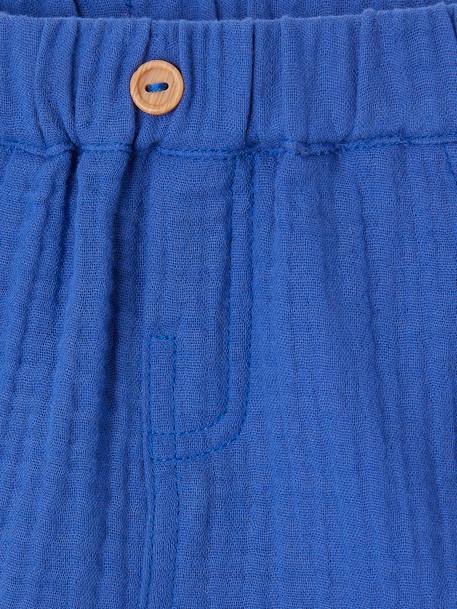 Baby Musselin-Shorts blau+königsblau+wollweiß 