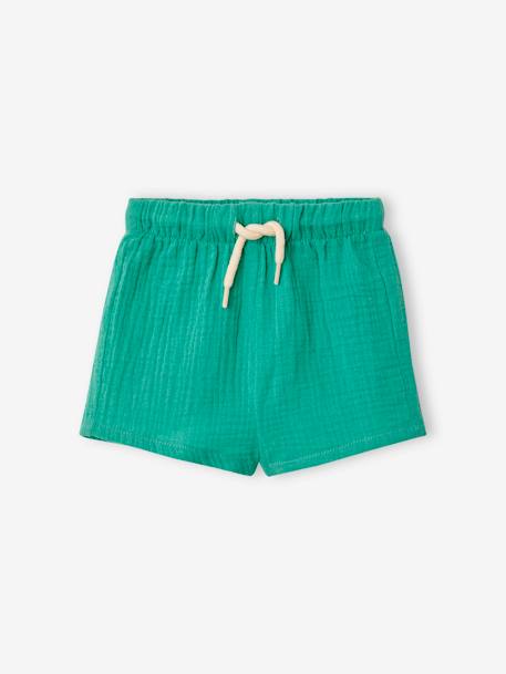 Baby-Set: T-Shirt & Shorts mintgrün+mokka 