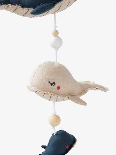 Mobile musical baleines NAVY SEA beige chiné 