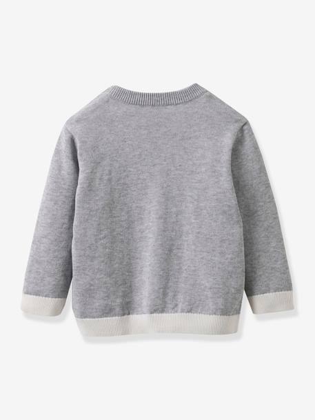 Baby Pullover CYRILLUS, Bio-Baumwolle grau meliert 