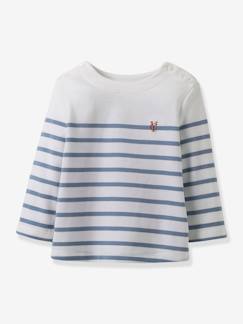 T-shirts & Blouses-Bébé-T-shirt, sous-pull-Sous-pull-T-shirt marinière bébé coton biologique CYRILLUS