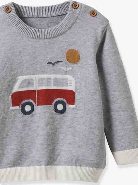 Baby Pullover CYRILLUS, Bio-Baumwolle grau meliert 