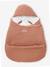 2-in-1 Baby Ausfahrsack/Wickelunterlage, Musselin beige bedruckt+cappuccino+GRÜN+terrakotta+wollweiß 