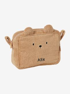 Babyartikel-Babytoilette-Bad-Kinder Waschbeutel, Kosmetiktasche BÄR aus Frottee, personalisierbar