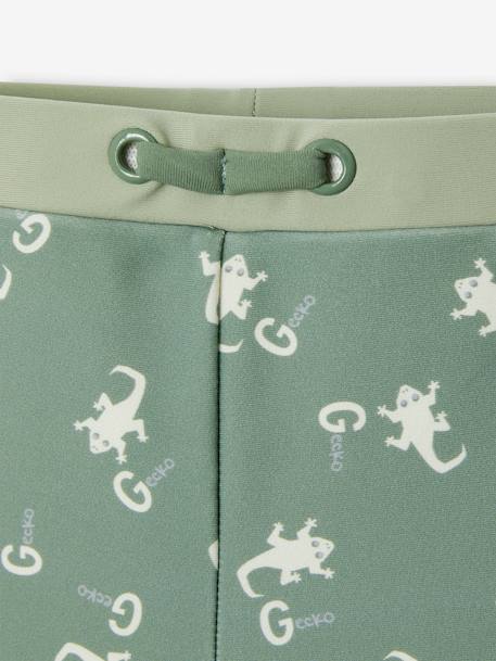Jungen Baby Badehose mit Gecko-Print Oeko-Tex moosgrün 